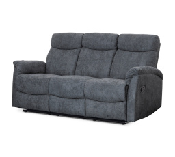 Relaxační trojsedačka, potah šedá látka vse strukturou vintage, funkce Relax I/II s aretací