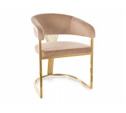 Jídelní židle CROWN VELVET, Béžový Bluvel 28/Zlatá
