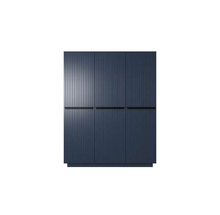 Šatní skříň Nicole, modrá / černé úchyty