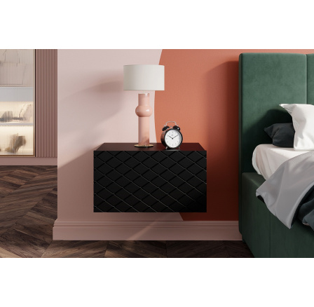 Sada závěsných nočních stolků Scalia 50 1SZ 2 ks, černý mat