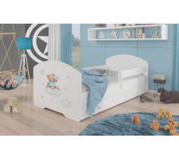 Postel s matrací, zábranou a šuplíkem PEPE TEDDY BEAR AND CLOUD 160x80 Bílá