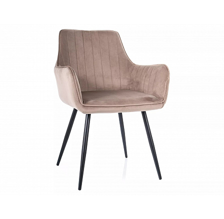 Jídelní židle APPLE VELVET, Tmavě béžový Bluvel 40/Černá