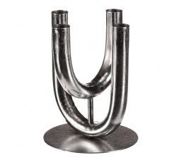 Svícen kovový - čtyřramenný, na kónické svíčky, stříbrný