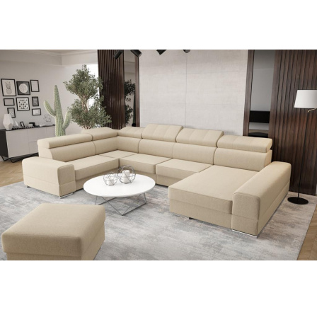 Rohová sedací souprava ROYAL MAX II průměr 30x375x185 - levá, béžová