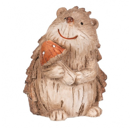 Ježek s houbou - polyresin, béžovo-hnědý Ježek s houbou - polyresin, béžovo-hnědý