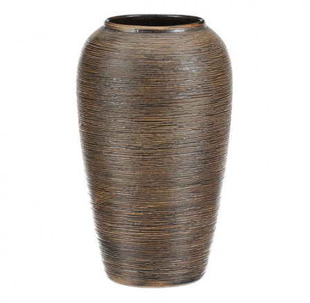 Váza keramická - zaoblená, 26 cm, hnědá