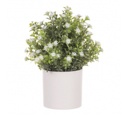 Tráva kvetoucí v bílém obalu - umělá, bílé květy