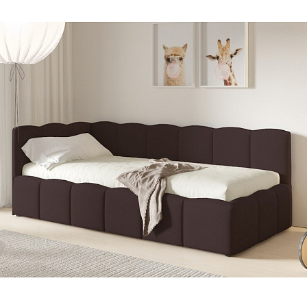 Postel TUNIS 200 x 120, nízký bok, Velutto 17, Levá Postel TUNIS 200 x 120, nízký bok, Velutto 17, Levá