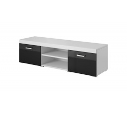 Tv komoda SAMBA REG9 RTV 140, bílá/černý lsk