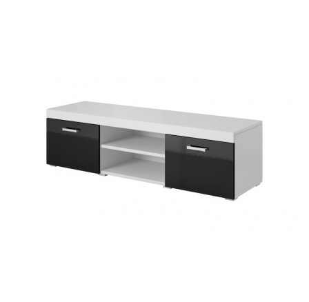 Tv komoda SAMBA REG9 RTV 140, bílá/černý lsk