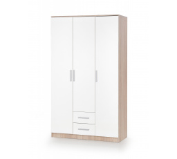 Šatní skříň LIMA S-3, dub sonoma/bílá