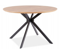 Jídelní stůl  ASTER 120 cm, Dub/Černý mat