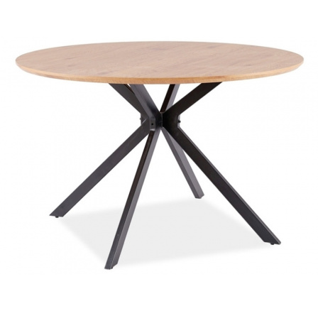 Jídelní stůl  ASTER 120 cm, Dub/Černý mat