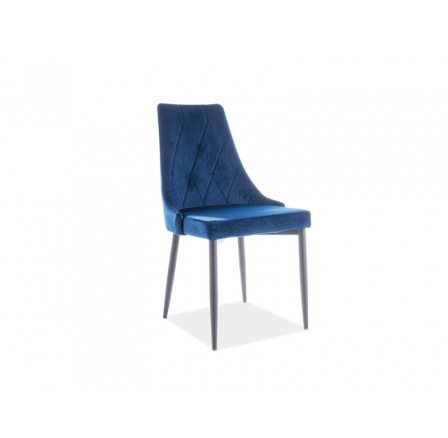 Jídelní židle TRIX B VELVET, modrý Bluvel 86/černý mat