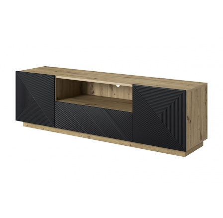 TV skříňka Asha 167 cm - artisan / černý mat