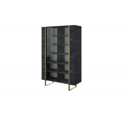 Vitrína Verica černá / zlaté nožky
