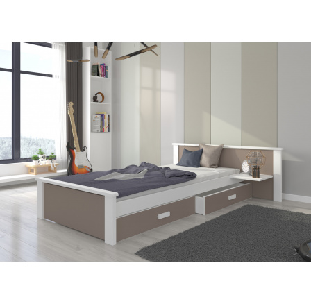 Postel ALDEX SHELF 200x90 Bílá+Lanýž