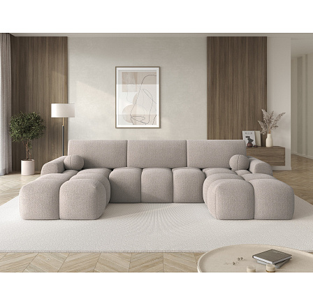 Vianetto corner sofa with sleeping function and storage compartment, beige bouclé, universal Royal 18 275x130 Symmetrical 1