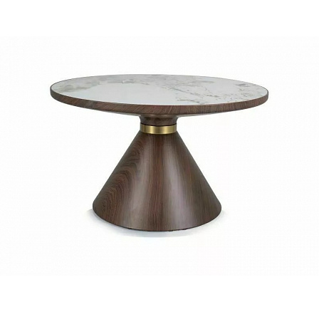 Konferenční stůl NAPA A, Efekt bílého mramoru/Hnědá/Zlatá Konferenční stůl NAPA A, Efekt bílého mramoru/Hnědá/Zlatá