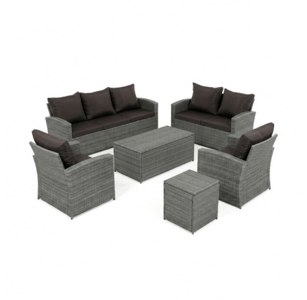 Zahradní sestava, polyratan, šedá, AZ-F1911 GREY