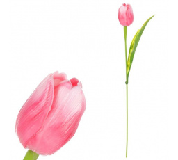 Tulipán plastový - řezaná květina, růžová, cena za 1 ks