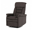 Polohovací křeslo, elektrické zabudované ovládání, hnědá, látka, TV-925 BR2