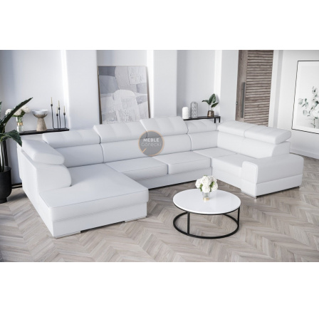 Rohová sedací souprava ROYAL MAX I 210x375x185 - bílá eko kůže , pravá Rohová sedací souprava ROYAL MAX I 210x375x185 - bílá eko kůže , pravá
