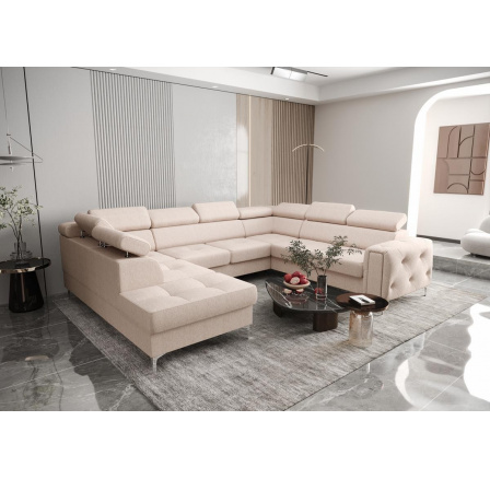 Rohová sedací souprava ORION MAX I s funkcí spaní 225X350X255 cm - béžová, pravá Rohová sedací souprava ORION MAX I s funkcí spaní 225X350X255 cm - béžová, pravá