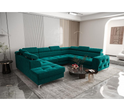 Rohová sedací souprava ORION MAX I s funkcí spaní 225X350X255 cm - tyrkysová, pravá