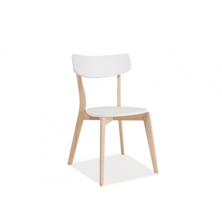 Jídelní židle TIBI, bílá/dub