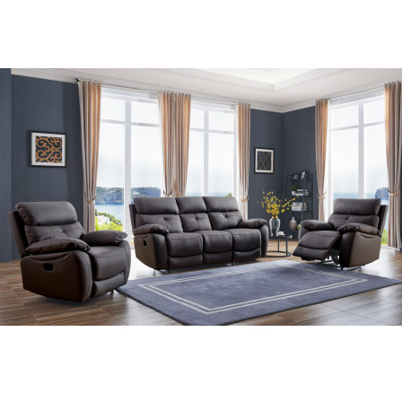 Kožená polohovací sedací souprava Rambis 3+1+1 čokoláda