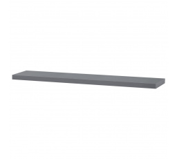 Polička nástěnná 120 cm, MDF, barva šedý vysoký lesk, baleno v ochranné fólii