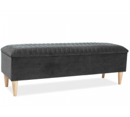 Taburet AZURRO Velvet, šedý Bluvel 14/dub