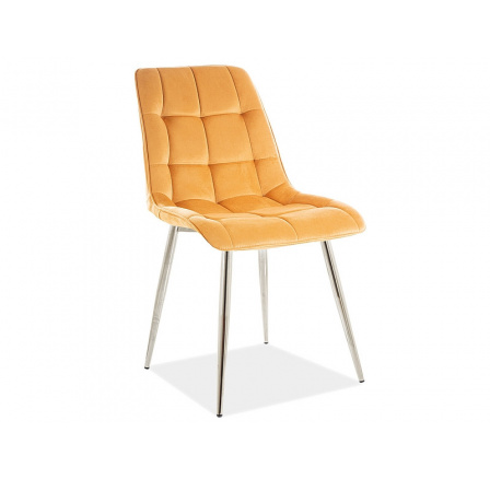 KRZESŁO CHIC VELVET CHROM STELAŻ / CURRY BLUVEL 68