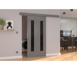 Posuvné dveře na stěnu HERS 86 Gray+Black Lacobel