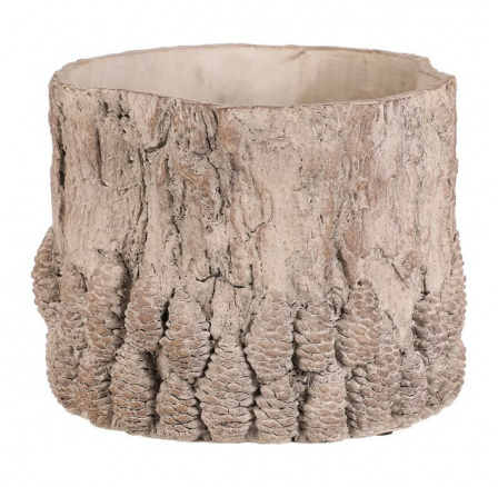 Obal betonový - vzor kůry se šiškami, vel. L, světle šedý