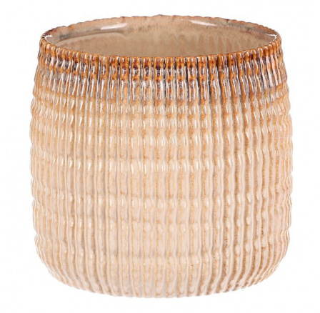 Obal na květiny - keramika, béžovo-hnědý Obal na květiny - keramika, béžovo-hnědý