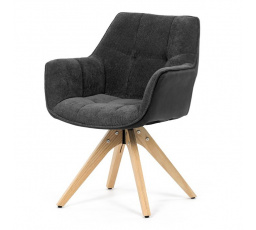 Jídelní židle, šedá, manšestrová látka, HC-D7180 GREY2