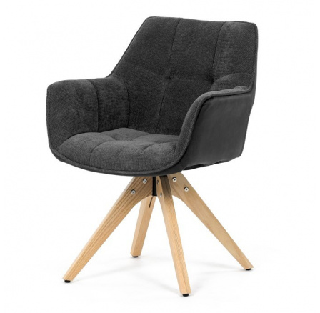 Jídelní židle, šedá, manšestrová látka, HC-D7180 GREY2