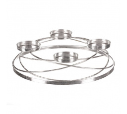 Svícen kovový - adventní, barva stříbrná