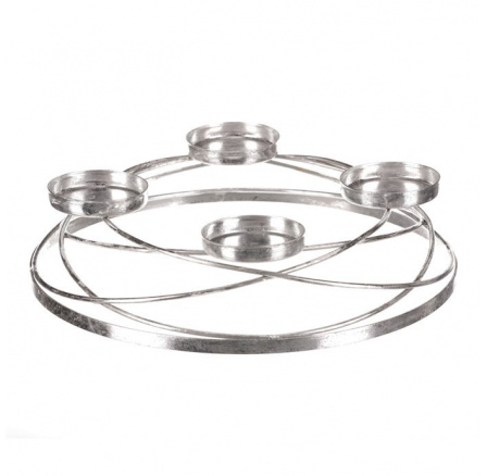 Svícen kovový - adventní, barva stříbrná Svícen kovový - adventní, barva stříbrná