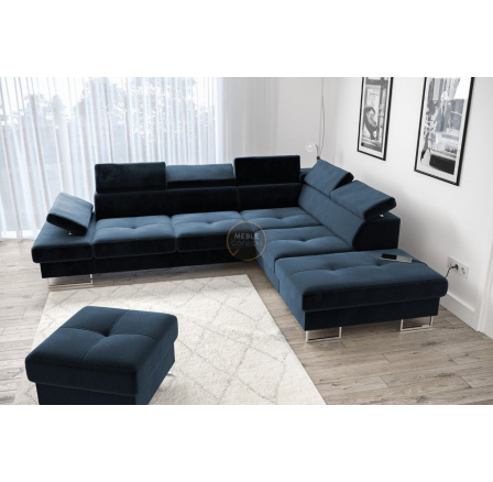 Rohová sedací souprava GALAXY s funkcí spaní 225x280 - modrá , pravá Rohová sedací souprava GALAXY s funkcí spaní 225x280 - modrá , pravá