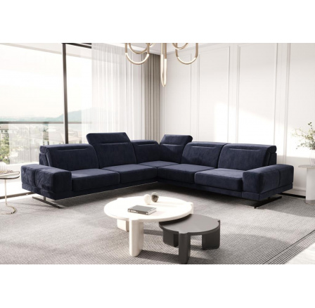 Rohová Kožená sedací souprava FIORE MAX 265x265 cm - černá Rohová Kožená sedací souprava FIORE MAX 265x265 cm - černá