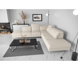 Rohová sedací souprava OSLO MAX 295x295 přírodní kůže - pravá, Kůže ecru