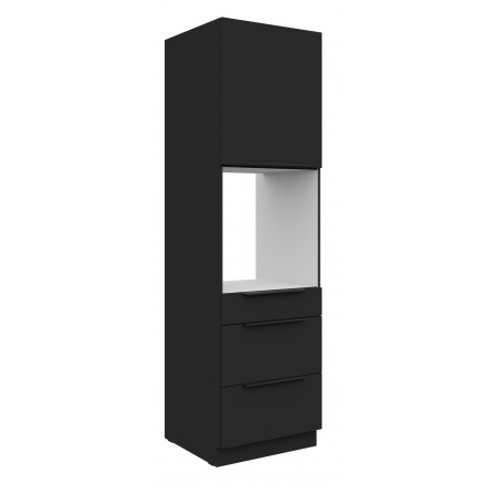 Kuchyňská skříň SIENA - 60 DPS-210 3S 1F, Černá mat/Černá mat