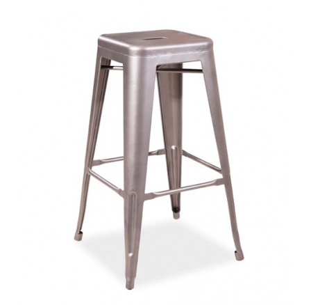 Barová židle LONG stříbrná - matná