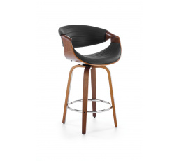 Barová židle otočná H123, Černá/Ořech