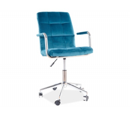 Kancelářská židle Q-022 velvet, tyrkys Bluvel 85
