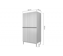 Skříň Nicole 100 cm - modrá MDF / černé nožky