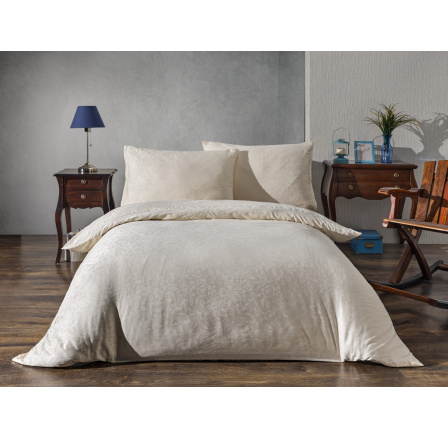 Luxusní žakárové povlečení 140x220, 70x90cm Květy smetanové